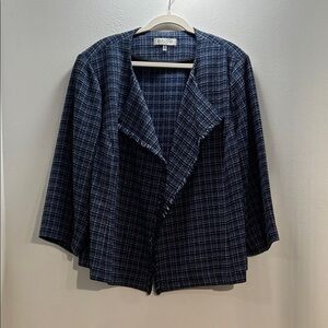 Kasper Navy Checkered Blazer
